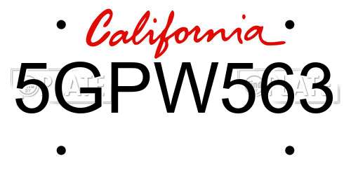 5GPW563 California License Plate