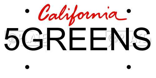 5GREENS California License Plate