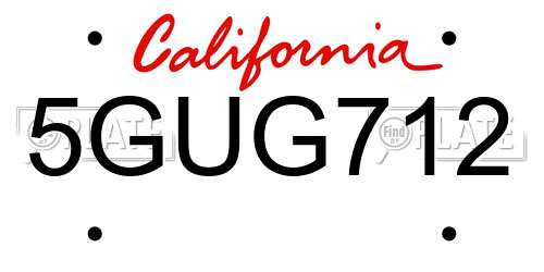 5GUG712 California License Plate