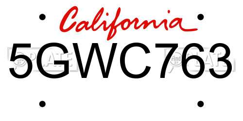 5GWC763 California License Plate