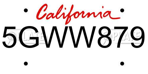 5GWW879 California License Plate