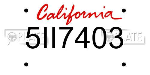 5II7403 California License Plate