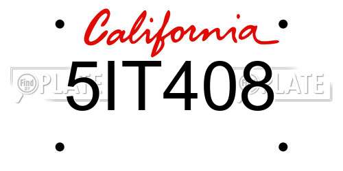 5IT408 California License Plate