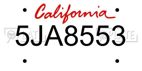 5JA8553 California License Plate