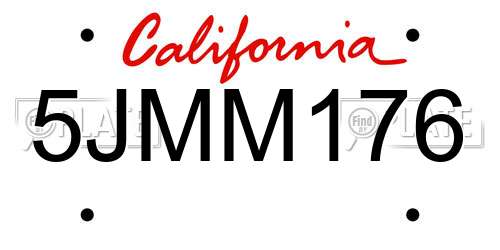 5JMM176 California License Plate