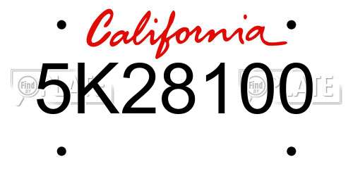 5K28100 California License Plate