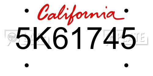 5K61745 California License Plate
