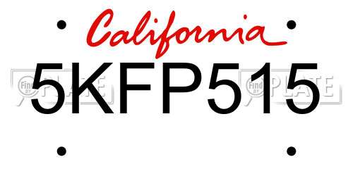 5KFP515 California License Plate