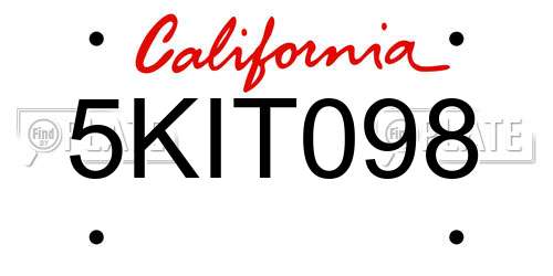 5KIT098 California License Plate