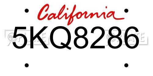 5KQ8286 California License Plate