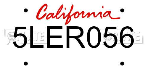 5LER056 California License Plate