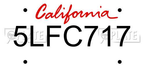 5LFC717 California License Plate