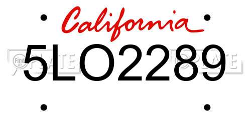 5LO2289 California License Plate