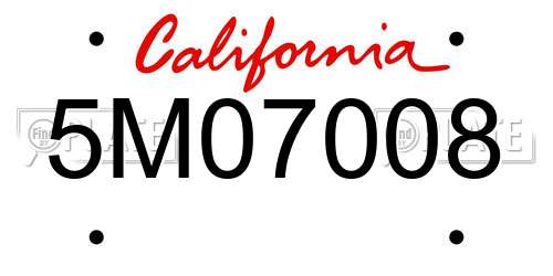 5M07008 California License Plate