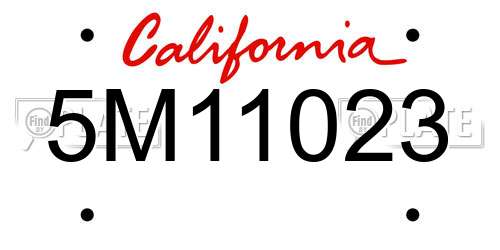 5M11023 California License Plate