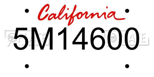 5M14600 California License Plate