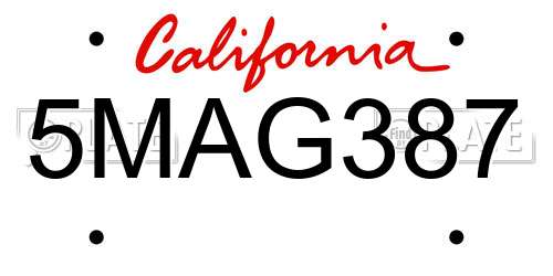 5MAG387 California License Plate