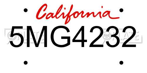 5MG4232 California License Plate