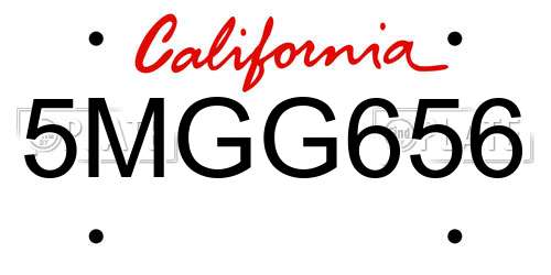 5MGG656 California License Plate