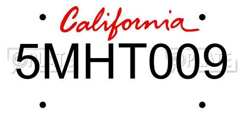 5MHT009 California License Plate