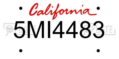 5MI4483 California License Plate