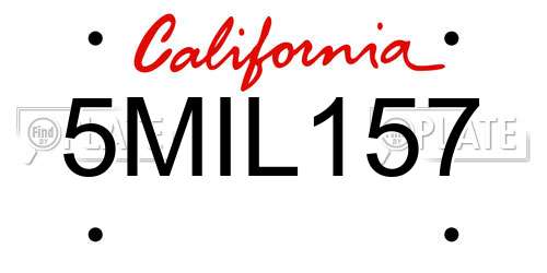 5MIL157 California License Plate