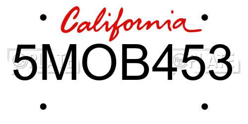 5MOB453 California License Plate