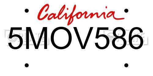 5MOV586 California License Plate