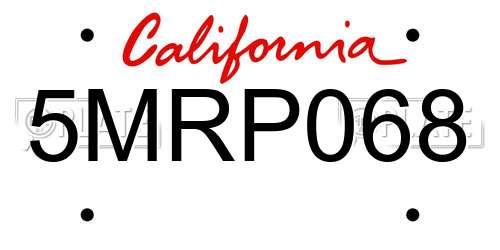 5MRP068 California License Plate
