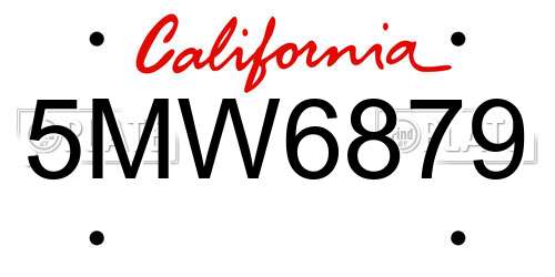5MW6879 California License Plate