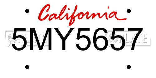 5MY5657 California License Plate