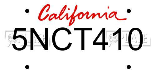 5NCT410 license plate in CA state