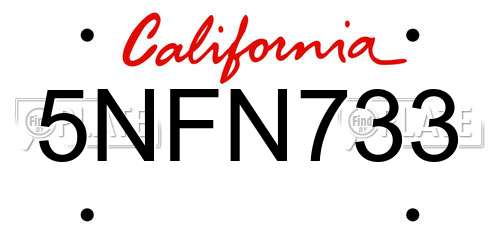 5NFN733 California License Plate