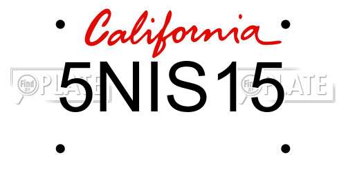 5NIS15 California License Plate