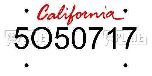 5O50717 California License Plate