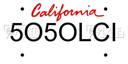 5O5OLCI California License Plate