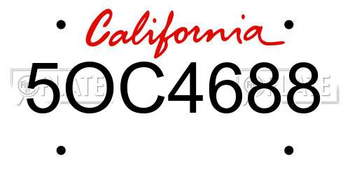 5OC4688 California License Plate