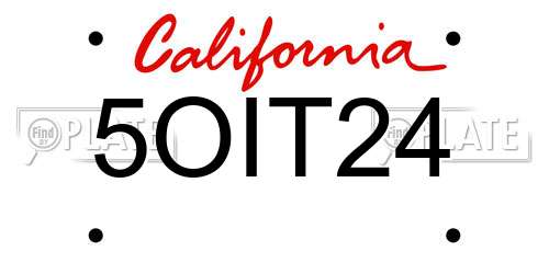 5OIT24 California License Plate
