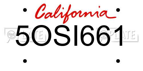 5OSI661 California License Plate