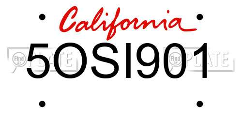 5OSI901 California License Plate
