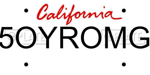 5OYROMG California License Plate