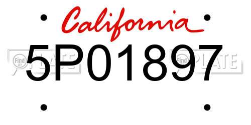5P01897 California License Plate