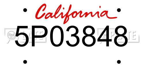 5P03848 California License Plate