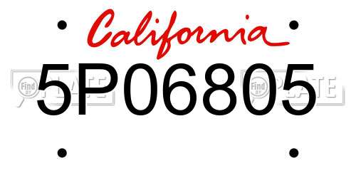 5P06805 California License Plate