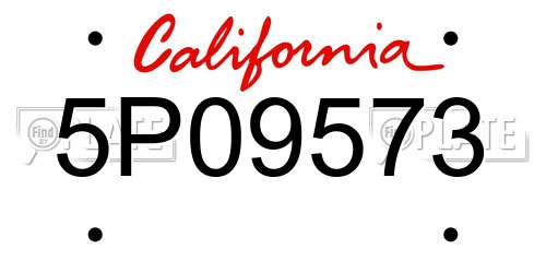 5P09573 California License Plate