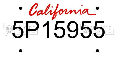 5P15955 California License Plate