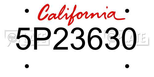 5P23630 California License Plate