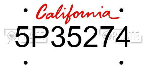5P35274 California License Plate