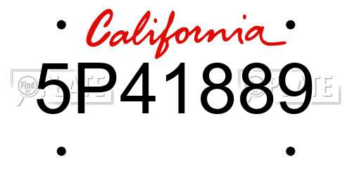 5P41889 California License Plate