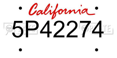 5P42274 California License Plate